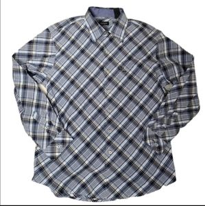 Van Heusen Mens Plaid Casual Button Down shirt Size 16-16.5